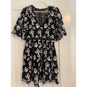 VICI Black and White Eyelet Dress